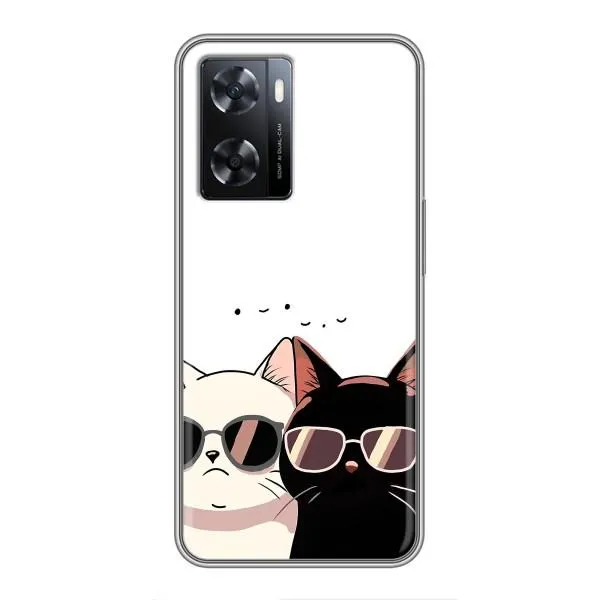 Чехол с принтом «Коты в очках» для OPPO A77