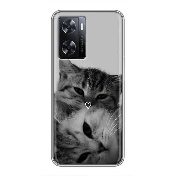 Чехол с принтом «Пара котов» для OPPO A77