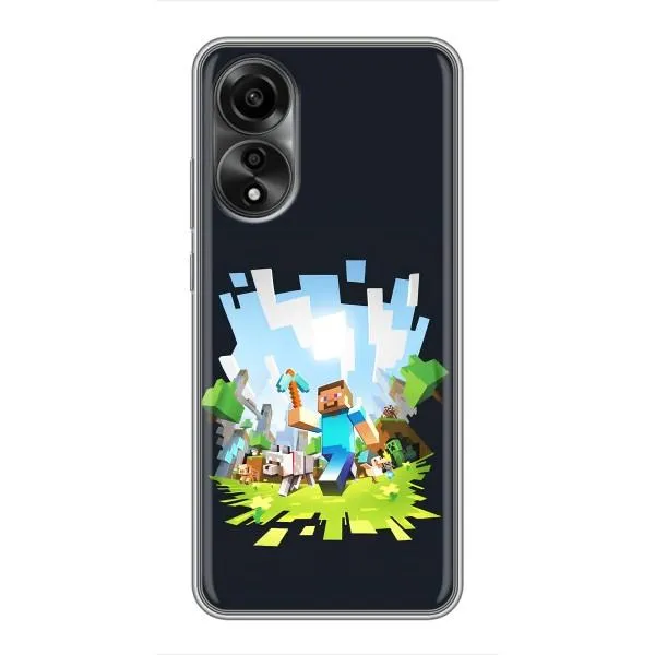 Чехол с принтом «персонажи Minecraft» для OPPO A78 (4G)