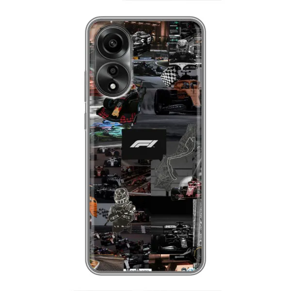 Чехол с принтом «Гоночный коллаж Ф1» для OPPO A78 (4G)