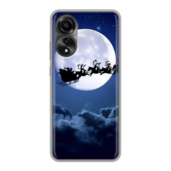 Чехол с принтом «Санта - луна» для OPPO A78 (4G)
