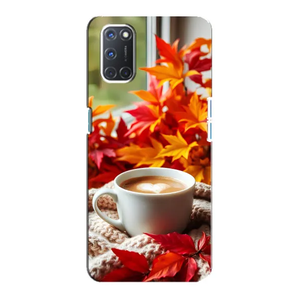 Чехол с принтом «Кофе и листья» для OPPO A92