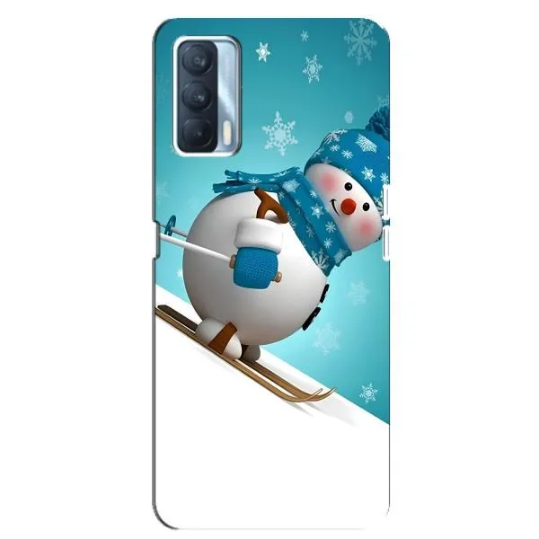 Чехол с принтом «Снеговик на лыжах» для OPPO A92s