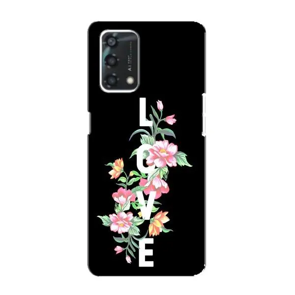 Чохол з принтом «Квіти LOVE» для OPPO A95