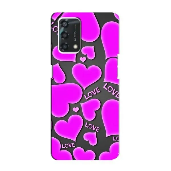 Чохол з принтом «Pink hearts» для OPPO A95