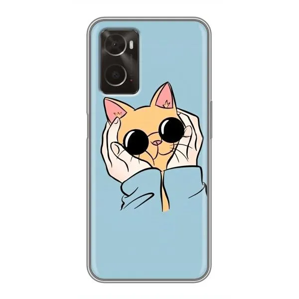 Чехол с принтом «Котик в очках» для OPPO A96