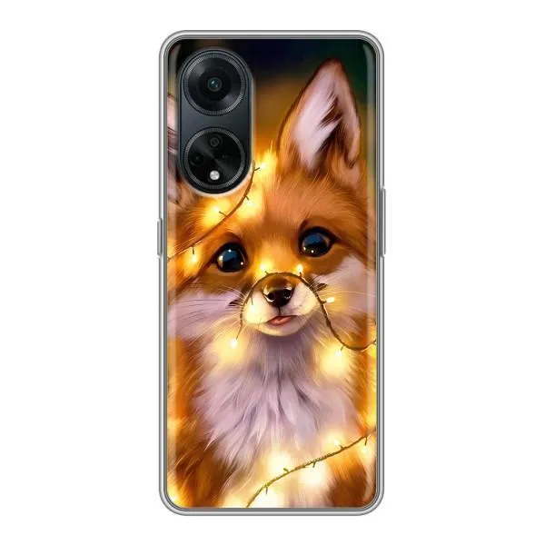 Чехол с принтом «Лисичка в гирляндах» для OPPO A98