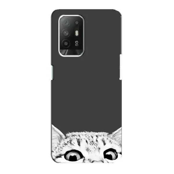 Чехол с принтом «Выглядывает кот» для OPPO F19 Pro Plus 5G Чехол с принтом «Выглядывает кот» для OPPO F19 Pro Plus 5G