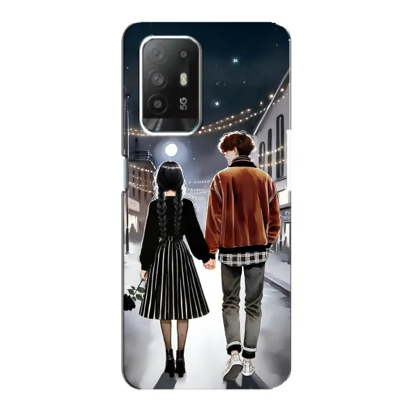Чехол с принтом «Уэнздей и Тайлер» для OPPO F19 Pro Plus 5G Чехол с принтом «Уэнздей и Тайлер» для OPPO F19 Pro Plus 5G