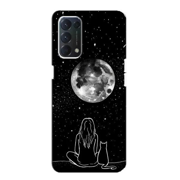 Чехол с принтом «Девушка с котом» для OPPO F19 Чехол с принтом «Девушка с котом» для OPPO F19