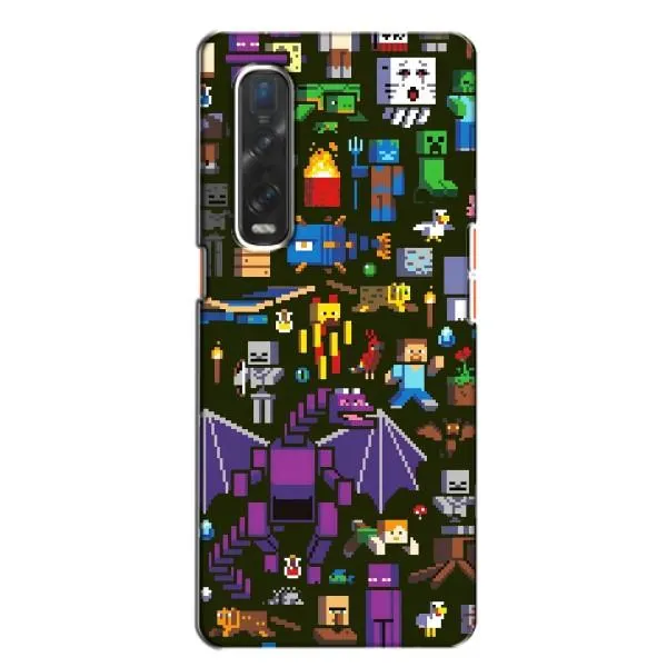 Чехол с принтом «Коллаж Майнкрафт» для OPPO Find X2 Чехол с принтом «Коллаж Майнкрафт» для OPPO Find X2