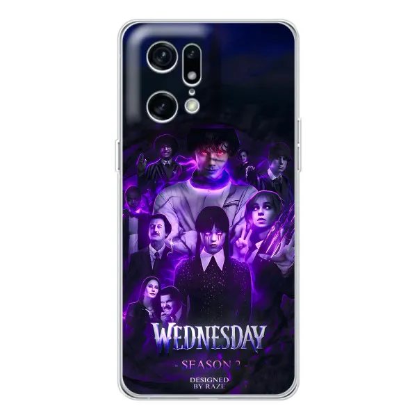 Чехол с принтом «Фиолетовая магия Уэнздей» для OPPO Find X5 Pro