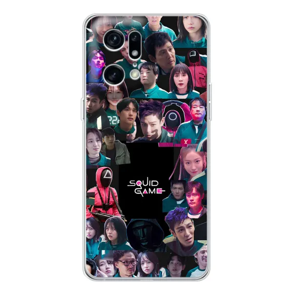 Чехол с принтом «Коллаж Игра кальмара» для OPPO Find X5 Pro Чехол с принтом «Коллаж Игра кальмара» для OPPO Find X5 Pro