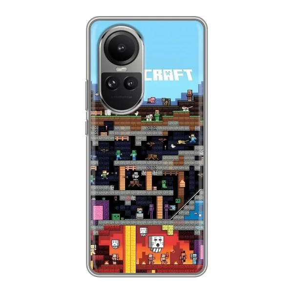 Чехол с принтом «фон Minecraft» для OPPO Reno 10 Pro