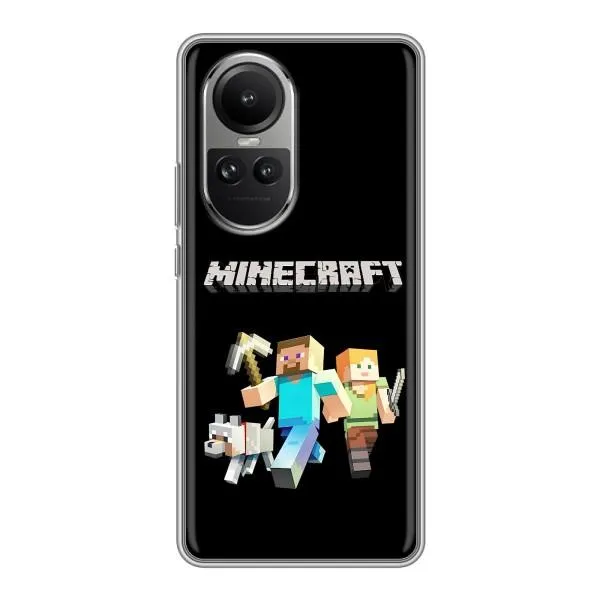 Чехол с принтом «герои Minecraft» для OPPO Reno 10 Pro
