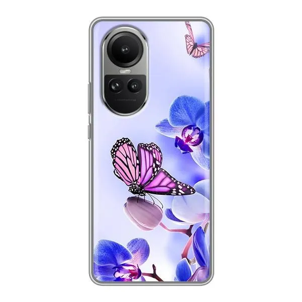 Чехол с принтом «Бабочка на цветочке» для OPPO Reno 10