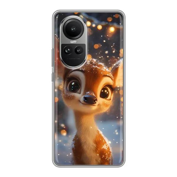Чехол с принтом «Олененок среди гирлянд» для OPPO Reno 10