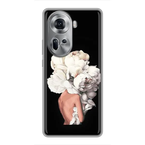 Чехол с принтом «Белые цветы» для OPPO Reno 11 5G