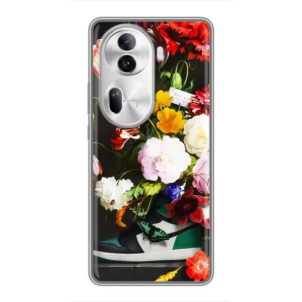 Чехол с принтом «Nike цветы» для OPPO Reno 11 Pro 5G