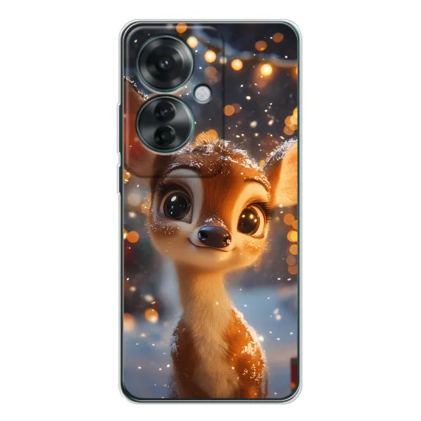 Чехол с принтом «Олененок среди гирлянд» для OPPO Reno 11F