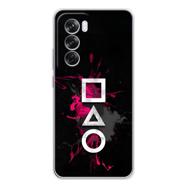 Чехол с принтом «Символы Игра кальмара» для OPPO Reno 12 Pro