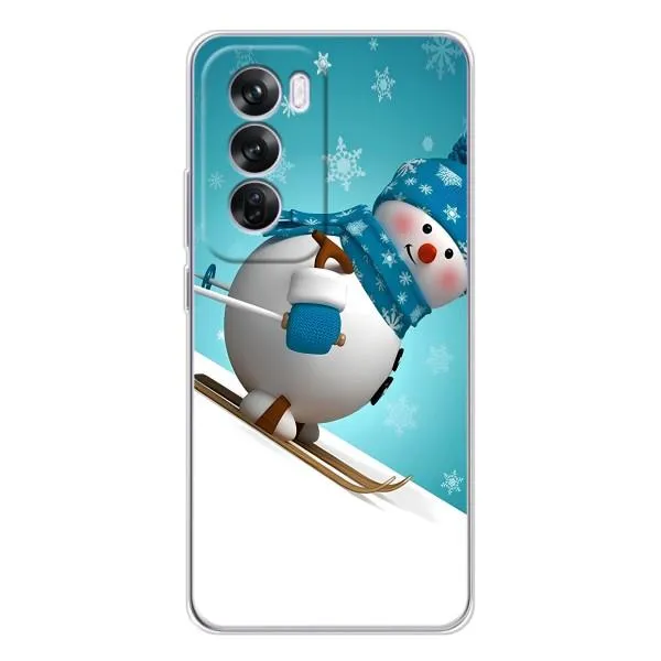 Чехол с принтом «Снеговик на лыжах» для OPPO Reno 12 Pro Чехол с принтом «Снеговик на лыжах» для OPPO Reno 12 Pro