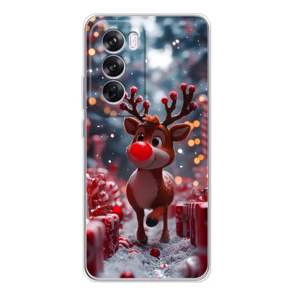 Чехол с принтом «Олень среди подарков» для OPPO Reno 12 Pro Чехол с принтом «Олень среди подарков» для OPPO Reno 12 Pro