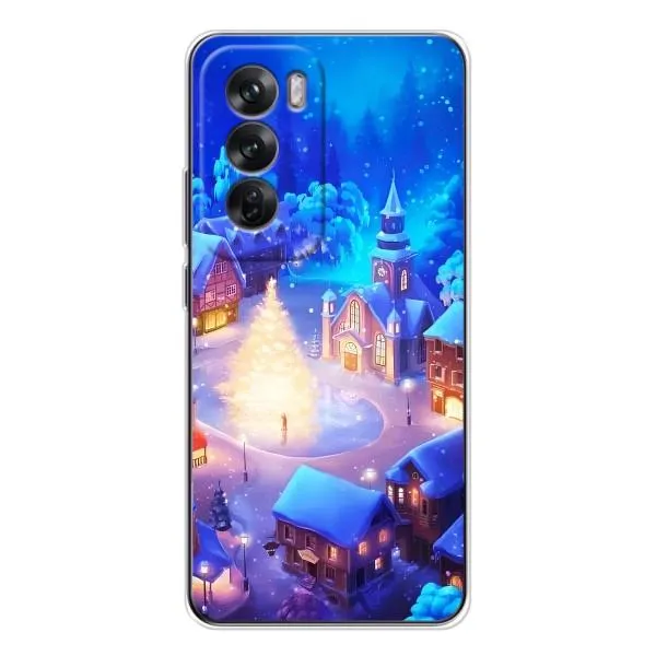 Чехол с принтом «Рождественский город» для OPPO Reno 12