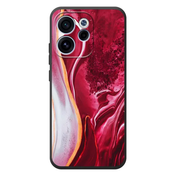 Чехол с принтом «Мрамор красный» для OPPO Reno 15 FS