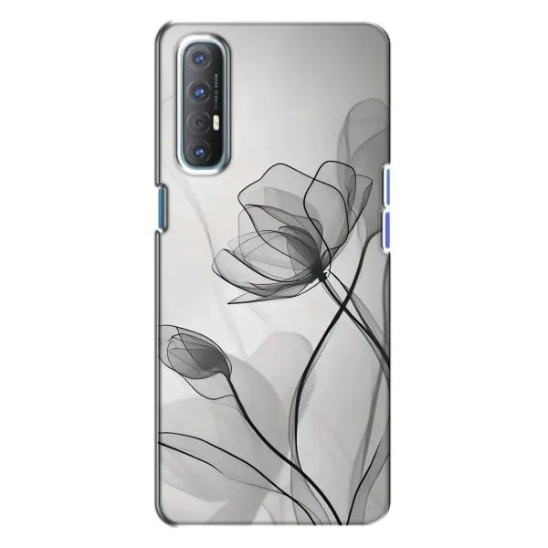 Чехол с принтом «Черные цветы» для OPPO Reno 3 Чехол с принтом «Черные цветы» для OPPO Reno 3