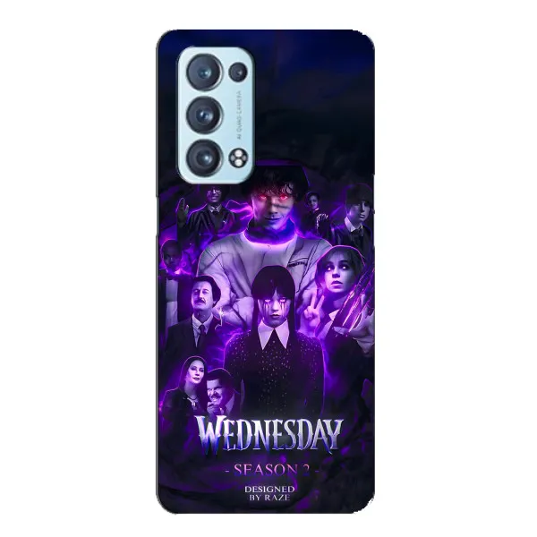 Чехол с принтом «Фиолетовая магия Уэнздей» для OPPO Reno6 Pro 5G