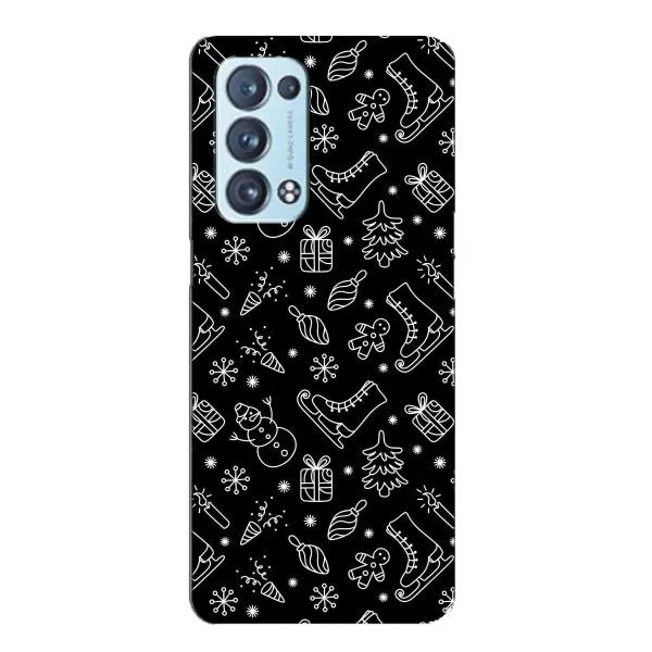 Чехол с принтом «Новогодний фон» для OPPO Reno6 Pro 5G