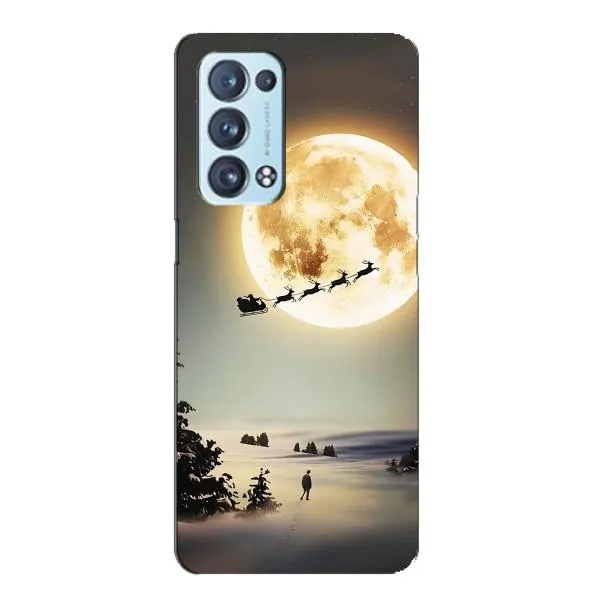Чехол с принтом «Санта на луне» для OPPO Reno6 Pro 5G