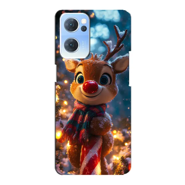 Чехол с принтом «Олень с шарфом» для OPPO Reno7 5G