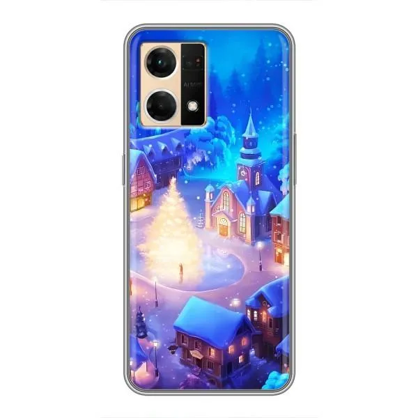 Чехол с принтом «Рождественский город» для OPPO Reno7 Pro 5G