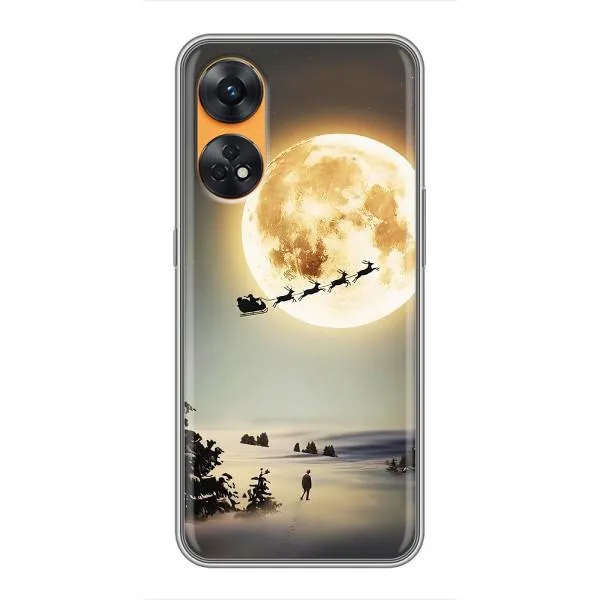 Чехол с принтом «Санта на луне» для OPPO Reno 8T Чехол с принтом «Санта на луне» для OPPO Reno 8T