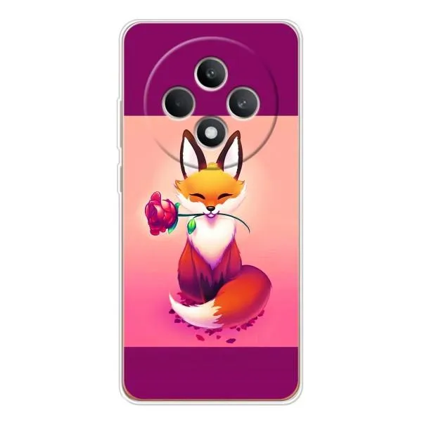 Чехол с принтом «Лисичка с розочкой» для OPPO Reno12 FS