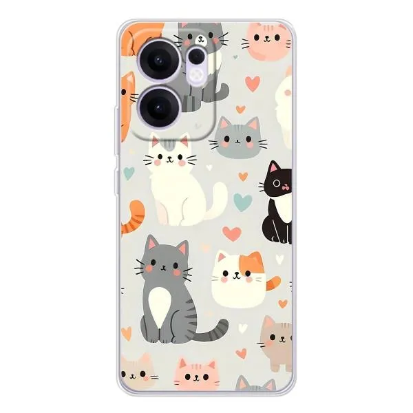 Чехол с принтом «Коллаж котов» для OPPO Reno13 F