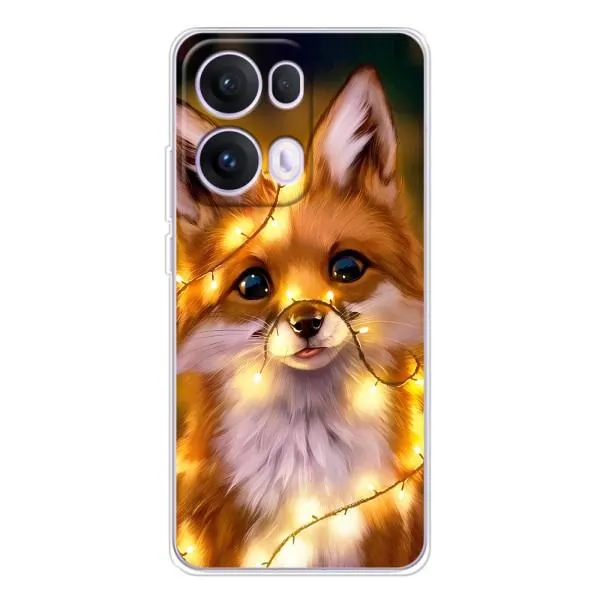 Чехол с принтом «Лисичка в гирляндах» для OPPO Reno13 Pro
