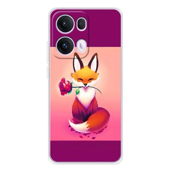 Чехол с принтом «Лисичка с розочкой» для OPPO Reno13 Pro