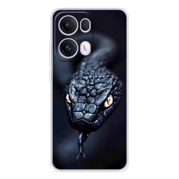 Чехол с принтом «Черная змея» для OPPO Reno13 Pro