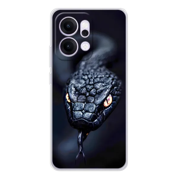 Чехол с принтом «Черная змея» для OPPO Reno14