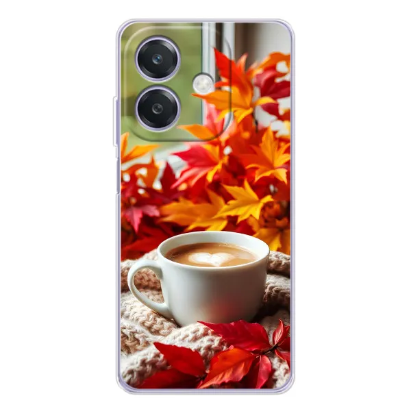 Чехол с принтом «Кофе и листья» для OPPO Reno14 Чехол с принтом «Кофе и листья» для OPPO Reno14
