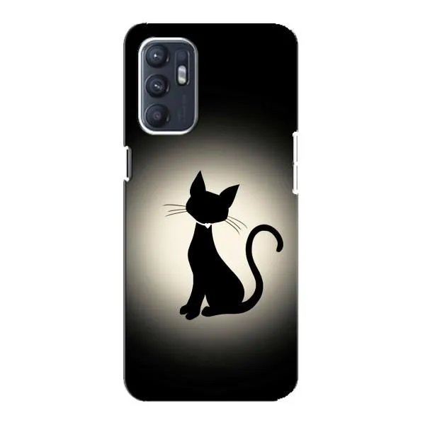 Чехол с принтом «Силуэт котика» для OPPO Reno6 5G Чехол с принтом «Силуэт котика» для OPPO Reno6 5G