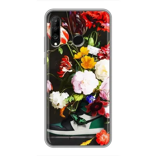 Чохол з принтом «Nike цветы» для Huawei P30 Lite / Nova 4e