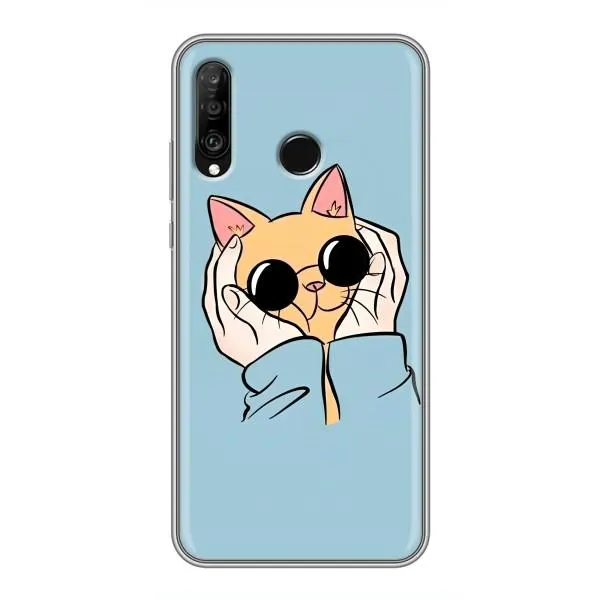 Чехол с принтом «Котик в очках» для Huawei P30 Lite / Nova 4e Чехол с принтом «Котик в очках» для Huawei P30 Lite / Nova 4e