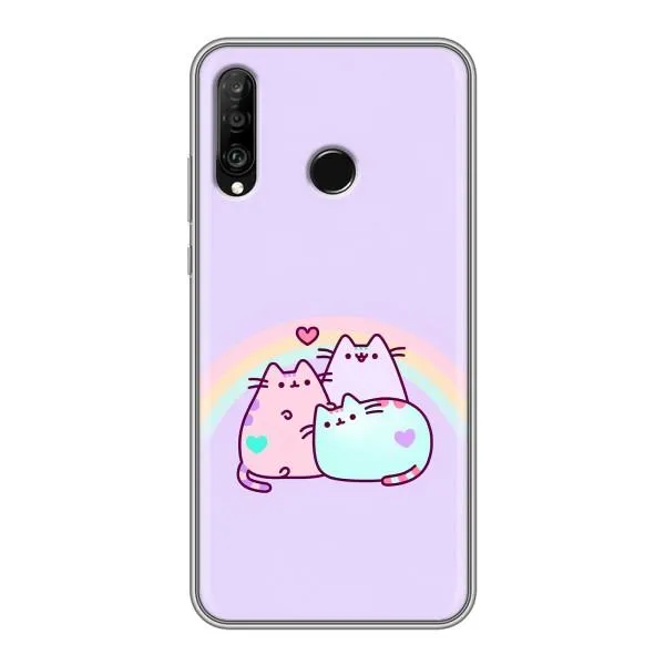 Чехол с принтом «Радужные котики» для Huawei P30 Lite / Nova 4e Чехол с принтом «Радужные котики» для Huawei P30 Lite / Nova 4e