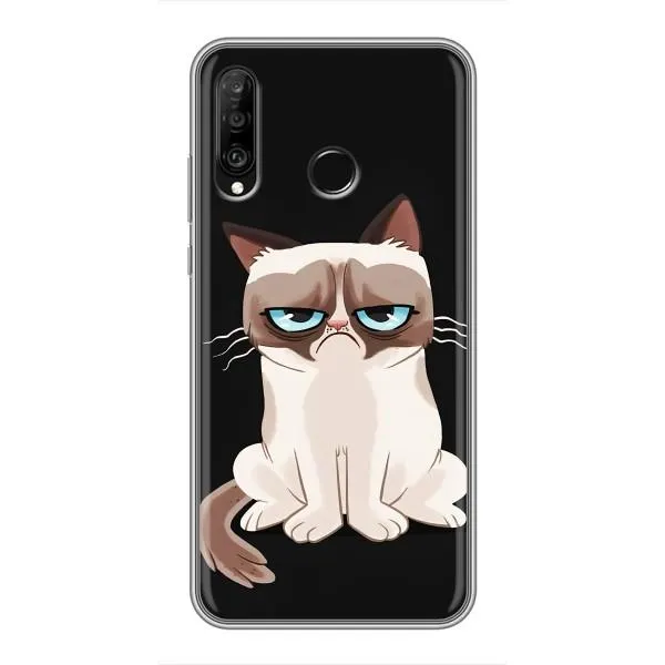 Чехол с принтом «Грустный кот» для Huawei P30 Lite / Nova 4e