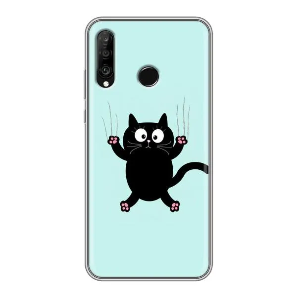 Чехол с принтом «Падающий кот» для Huawei P30 Lite / Nova 4e