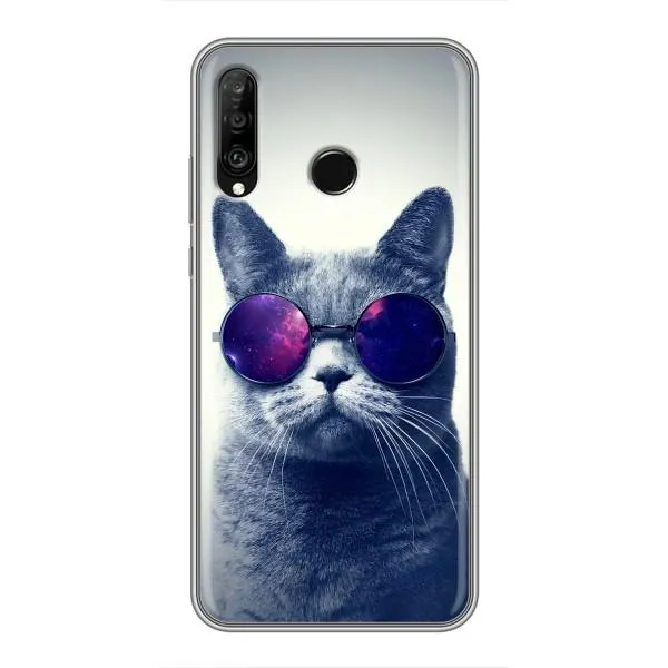Чехол с принтом «Стильный кот» для Huawei P30 Lite / Nova 4e